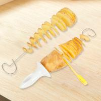 Cortador De Papas En Espiral VKTECH Manual Para BBQ Skewers Tornillo Slicer De Verduras Herramienta Para Cocina Acero Inoxidable Eco-amigable - details 0