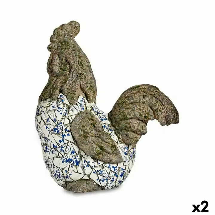 Ibergarden Figura Decorativa para Jardín Gallo Poliresina 22,5 X 46 X 41,5 Cm (2 Unidades) - Originalidad para Tu Hogar - 1