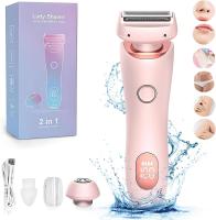 Afeitadora Eléctrica 2 En 1 Para Mujer Piel Suave Y Pelo Eliminado Sin Dolor IPX7 Impermeable Corte Rápido Recargable Plástico Color Rosa/Azul - details 0
