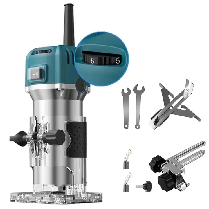 800W Electric Trimmer Machine 6 Speed 30000rpm Woodworking Milling Engraving Slotting Hand Edge Trimming Machine Home Router Electric Tools - 1