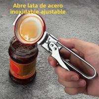 Ajustable Abrebotellas Y Abrepatas De Acero Inoxidable Multifuncional Con Mango Ergonómico Herramienta De Apertura De Tapas Auxiliada - details 2