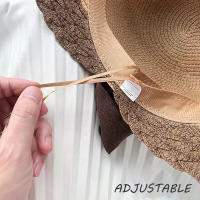 Sombrero De Paja Para Mujer Estilo Moderno Protección Solar Gran Alas Sombrero Casual De Playa Vacaciones Al Aire Libre - details 4