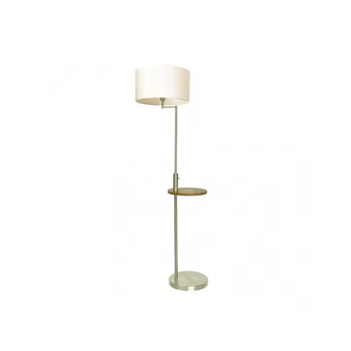 Fabrilamp - Pie De Salon Sirio C/mesa Y Conex.usb 1xe27 Cuero  C/ Pant Beig (164x40x40)(24x40x40) Cm - 1