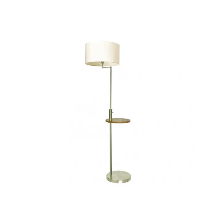 Fabrilamp - Pie De Salon Sirio C/mesa Y Conex.usb 1xe27 Cuero  C/ Pant Beig (164x40x40)(24x40x40) Cm - 1