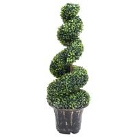 vidaXL Planta Espiral de Boj Artificial con Macetero Verde Topiario Dimensiones 20 x 59 cm,  29.5 x 100 cm,  29.5 x 117 cm y mas - details 0