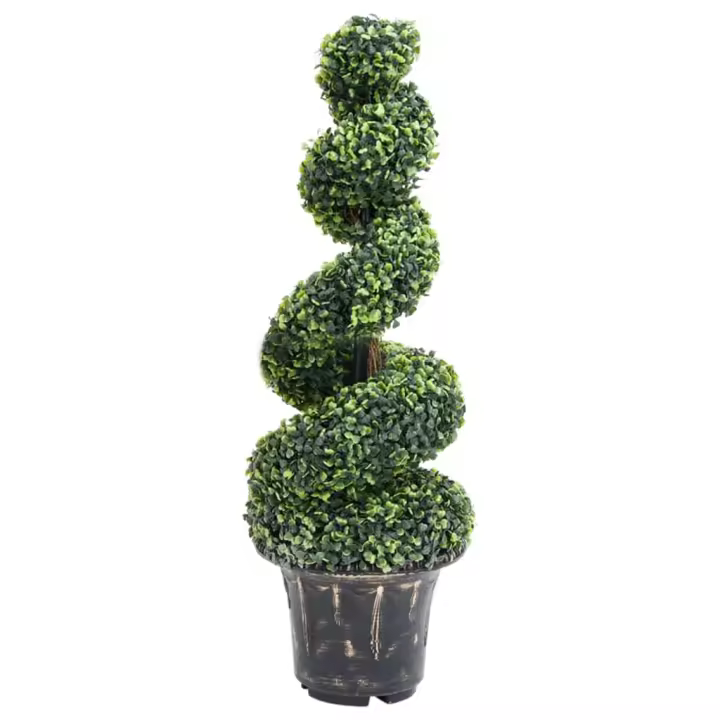vidaXL Planta Espiral de Boj Artificial con Macetero Verde Topiario Dimensiones 20 x 59 cm,  29.5 x 100 cm,  29.5 x 117 cm y mas - 1