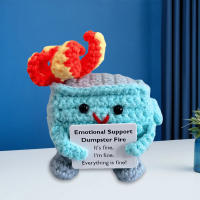 Dumpster Fire De Crochet Divertido Y Emocional Soporte Para Amigos Y Coworker Regalo Funny Figura Textil Y Fibra Origin China - details 3
