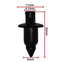 10/50Pcs Clip De Rivetado Negro 6mm Para Panel De Carrocería Y Trim De Motocicleta Accesorios Para Honda Auto Fijador Y Clip - details 2