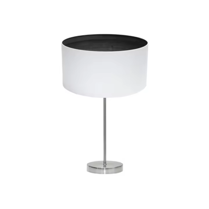 Fabrilamp - Sobremesa Tatiana 1xe27 Niquel/blanco-mad.Negra 63x30x30 Cm - 1