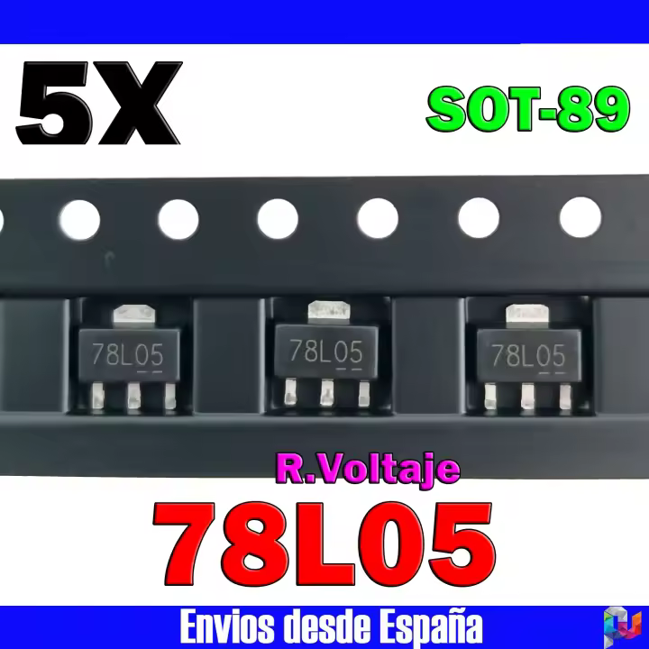 5x 78L05 Regulador de voltaje SOT-89 5 Unidades - 1