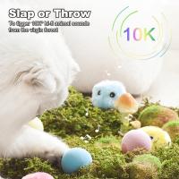 Juguete Inteligente Para Gatos Con Sombrero De Paja Y Níspero Electrónico Simula Sonido De Pájaros Y Rana Entrenamiento Interactivo Tejido Gravedad Peluche Bola De Juguete Para Gatos - details 2