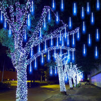 Luces De Hidraulicidad Solar LED Para Decoración De Fiestas Navideñas Y Bodas Al Aire Libre Cadena De Luces De Meteorito Showers Guirnalda De Farolillos Para Exterior - details 13