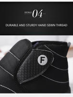 Botas De Invierno Impermeables Para Hombres Con Plush Cálido Botas De Nieve De Media Caña Antideslizantes Y Moda Negro Para Parejas - details 6