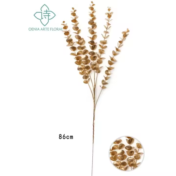 Poenia Arte Floral 2PCS Vara de Eucalipto Oro 86cm - Modelos Navideños - 1