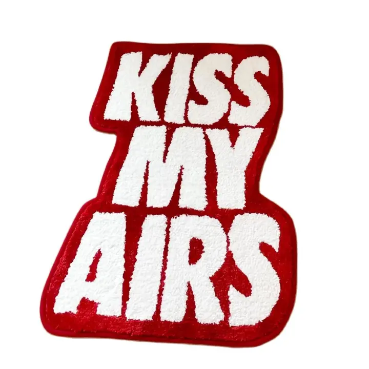 Alfombra Tejida a Mano Kiss My Airs Para Sala De Estar Suave Y Fluffys Para Cama Y Lado Alfombrilla Antideslizante Para Puerta Resistente Al Desvanecimiento - 1
