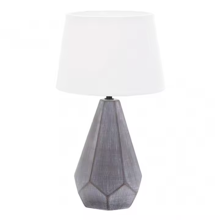 FABRILAMP 160271009 | Sobremesa Ceramica Ibi 1xe27 Negra Pantalla Blanca 43x24,8x24,8 Cm - 1