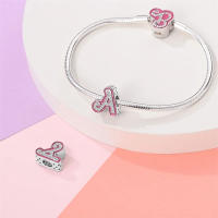 925 Plata Esterlina Romántica Rosa 26 Letras DIY Encantos Bolas Adecuadas Para Pulseras Pandora Joyería Fina Regalo De Cumpleaños - details 2