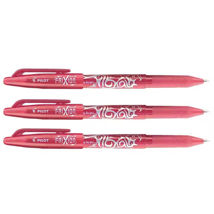 Pilot Bolígrafo Frixion Ball 0,7 mm Grip Tinta Borrable Rojo (Pack de 3) - 1