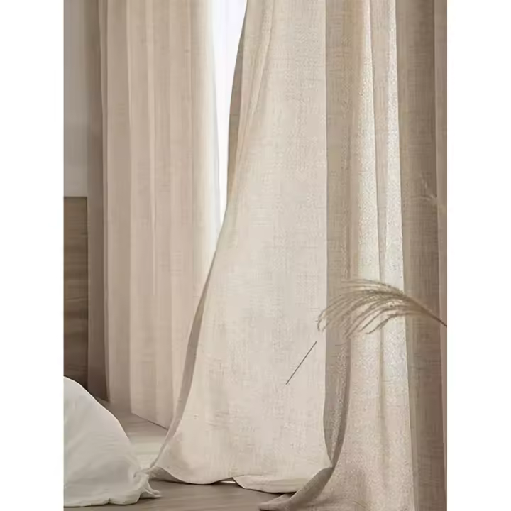 SSITO Cortinas semisombreadas de Algodón y Lino Gruesa de estilo Japonés para dormitorios, Salas de estar y Cortinas - 1