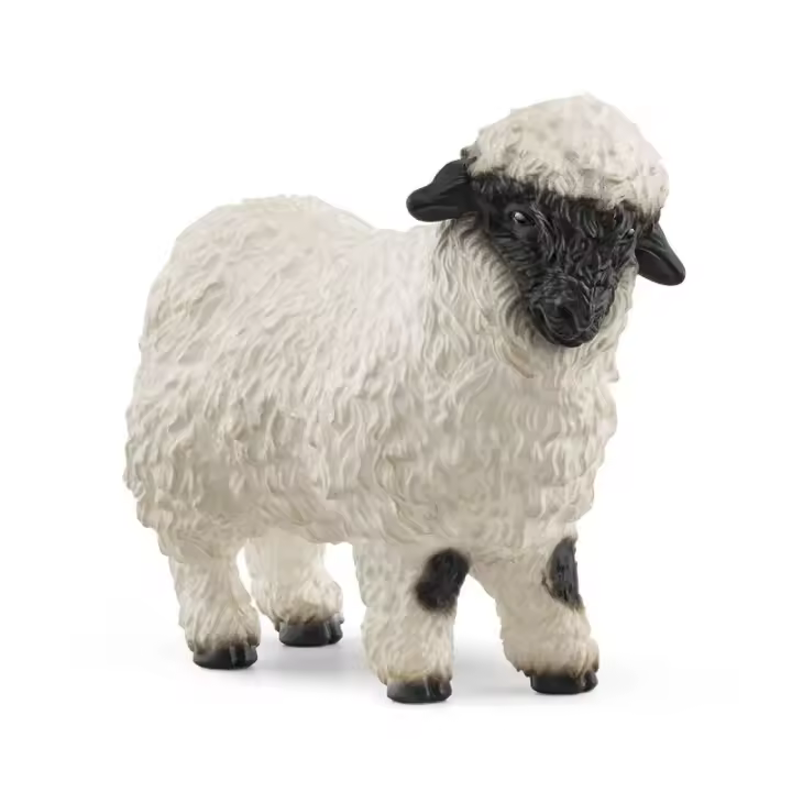 Figura Schleich Oveja de Nariz Negra de Valais - Abundante Pelo - Detalles Realistas - 1