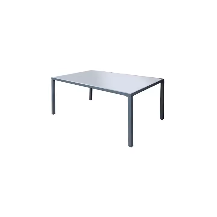 MESA ALUMINIO MOD. CAPRI ALUMINIO/CRISTAL 150x90x72cm  - DE SUINPLAS DECORACIONES - 1