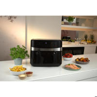 Freidora de Aire sin aceite Emerio AF-126672, Air fryer capacidad 4,5L+4,5L, Potencia 2400W, Dos cestas independientes, Pantalla digital, 12 programas, Termostato regulable 50-200ºC, Sync Finish (cestas terminan al mismo tiempo), Apto lavavajilas, sin BPA - details 0