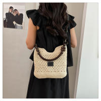 Bolso de paja, bolso tejido, bolso tote de mujer vintage imitación de caña, bolso de hombro y bandolera de diseño minoritario y moderno para mujer - details 10