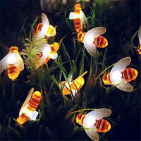 Nueva Luz De Enredadera De Hadas Solar Cabeza De Abeja 20leds 30leds Para Jardín Fuente Patio Navidad Guirnalda De Luces Exteriores - details 3