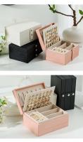 Caja De Almacenamiento De Joyas De Cuero PU Portátil Gran Capacidad Para Viaje Organizador De Joyas Con Mostrador a Prueba De Polvo Para Collares Pendientes Y Anillos - details 3