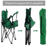 Pack 4 Sillas de Camping, Silla de Acampada Pesca Festival  Plegable 50Prof. x 80Ancho x 80Alto centímetros Azul - details 6