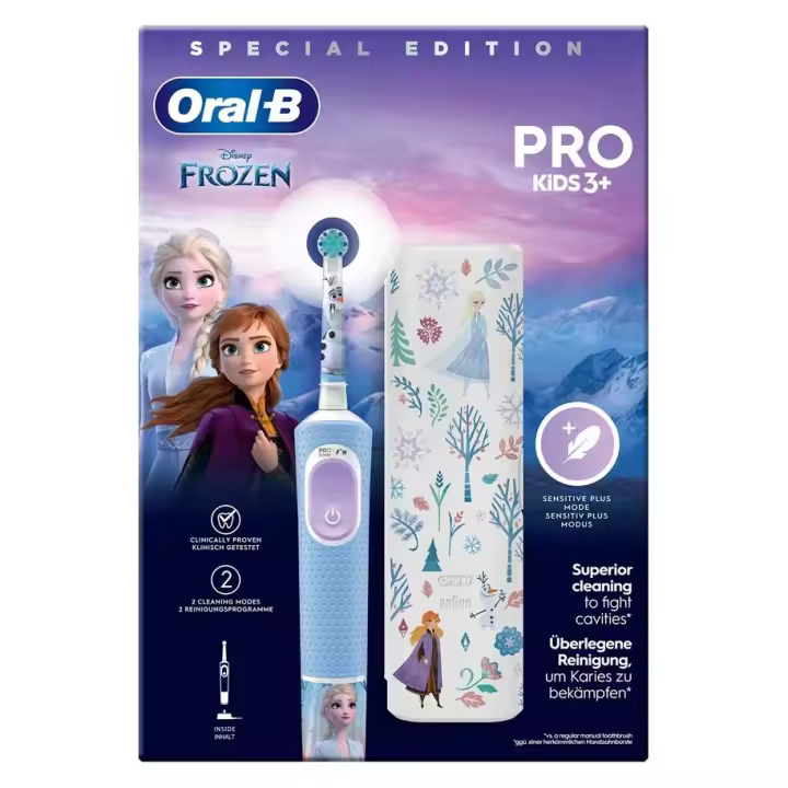 Oral B Cepillo Dental Oral-b Vitality Pro Kids Frozen + Funda Viaje - Limpieza Profunda - 1