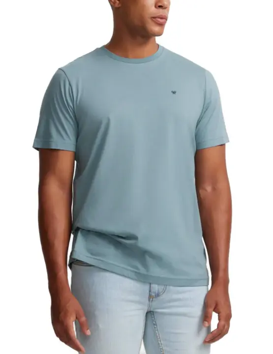 Camiseta Silbon minilogo verde agua manga corta para hombre - 1