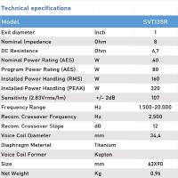Seven Soundvector SVT135R Driver de Compresión Tweeter Motor de Agudos Diafragma Titanio 34mm Sensibilidad 107dB Potencia Nominal 80W AES 320W Peak Cajas... - details 4