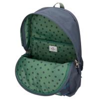 Mochila Portaordenador Pepe Jeans Tom 44 cm azul y verde adaptable a carro - compartimento independiente en la parte de atrás con acceso directo a un bolsillo acolchado específico para llevar el portátil y la tablet - details 2