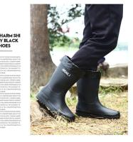 Zapatos De Lluvia Para Hombres Botas De Agua De Medio Tamaño Moda Coreana Suaves Y Antideslizantes Suela Gruesa Material De Goma - details 18