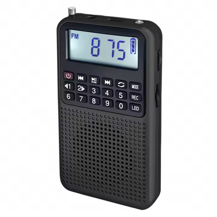 Mini Radio FM Portátil Recargable Con Ranura Para Tarjeta TF Luz LED Y Jack De Auriculares Para Ciclismo Y Correr Al Aire Libre - 1
