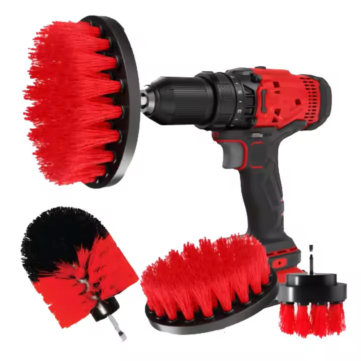 Kit De Escobillas De Limpieza Eléctricas 3Pcs 2/3.5/4' Para Alfombras Vidrio Ruedas De Coche Nylon Escobillas Redondas Para Limpieza General - 1