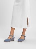 Calzados soraia, Alpargatas de Cuña con Plataforma para Mujer - Sandalias de Esparto con Tira al Tobillo, Punta Cerrada y Acabado en Gamuza Sintética - Calzado Cómodo de Verano Estilo Boho Chic - details 0