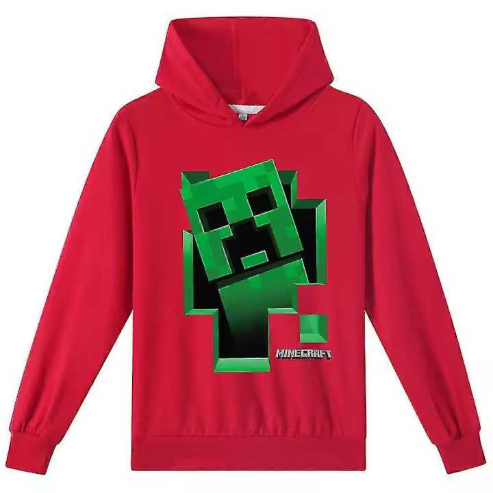 2025Kids Creeper Print Hoodie Casual Long Sleeve Hooded Sweatshirt Tops -NMAOV - 1
