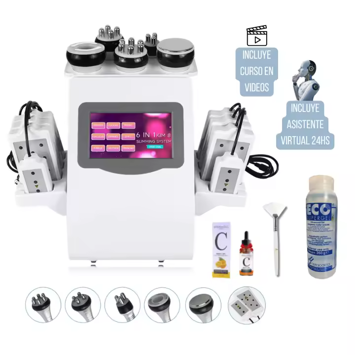 Máquina de Cavitación Ultrasónica 6 en 1 para Adelgazamiento Dispositivo Láser de RF Radiofrecuencia de Vacío de 40K Vacuum 8 paneles Laser Lipolisis Lipolaser Moldeador Corporal para uso Profesional y Doméstico Mistik Beauty Madrid - 1