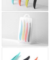 Tijeras De Cejas Profesionales De Acero Inoxidable Coloridas Nuevas Herramienta De Remoción De Vello Para Rostro Y Nariz Clip De Banana - details 7