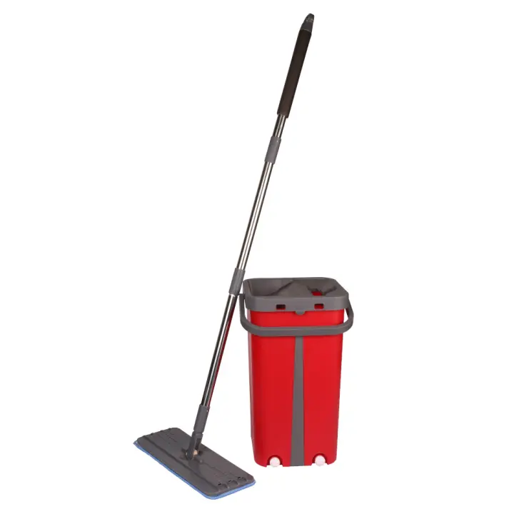 MOPA GIRATORIA SECO Y MOJADO ROJA, MOPA GIRARORIA PARA TODO TIPO DE SUELOS LIMPIA EN SECO O MOJADO, MOPA PARA SECO O MOJADO CON CUBO, MOPAS PARA SUELOS SECOS O MOJADOS CON CUBO, MOPA GIRATORIA 360º - 1