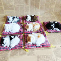 Modelo De Animal De Peluche Simulación De Gato Durmiente Con Sonido Para Jardín Micro Paisaje Decoración De Escritorio - details 15