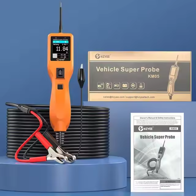 KZYEE KM05 Kit De Prueba De Circuito Para Coche 12/24V Diagnosticador Eléctrico Digital Con Probar Batería Y Voltaje AC/DC Herramienta De Sonda De Sistema De Energía - 1