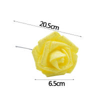 10/20Pcs Flores De Rosa Artificiales Plateadas Y Doradas Con Brillo Rosa Roja Y Rosa Para DIY Scrapbooking Decoración De Caja De Regalo - details 0