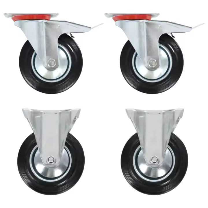vidaXL Ruedas Fijas y Giratorias de Diámetro 160mm Manipulación Materiales Cantidad 4 unidades,  8 unidades,  12 unidades y mas - 1