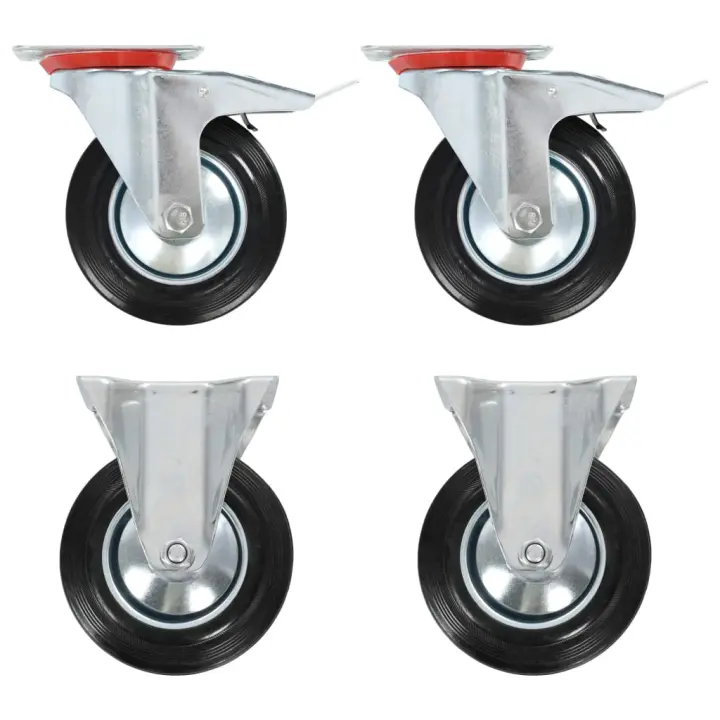 vidaXL Ruedas Fijas y Giratorias de Diámetro 160mm Manipulación Materiales Cantidad 4 unidades,  8 unidades,  12 unidades y mas - 1