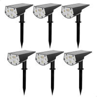 Aktive - 6 Balizas solares LED 2 en 1, emiten luz cálida 5-10 lúmenes, con estaca para suelo o posición de pared, sin cables, resistentes a la intemperie (IP24), autonomía hasta 8 horas, iluminación versátil para exteriores - details 0