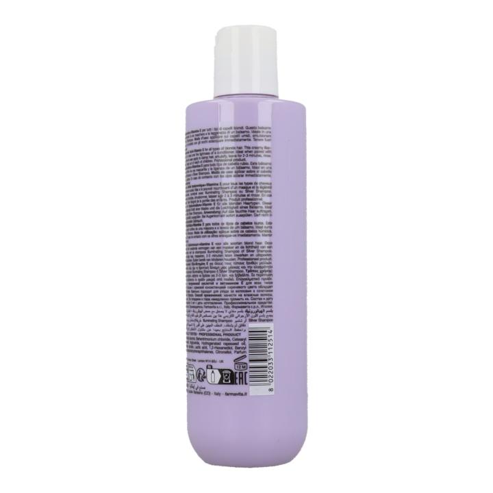 Farmavita amethyste blonde hyaluronic acondicionador 250 ml, acondicionador profesional con ácido hialurónico para hidratar, suavizar y facilitar el peinado en cabellos rubios, decolorados y grises. aporta nutrición,
