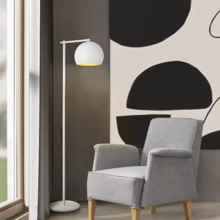 Lámpara de pie Skiptvet 1x E27 60 W metal 156x30x30 cm - Blanco [lux.pro] - 1